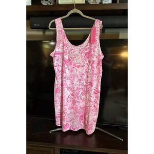 Lilly Pulitzer Newberri Tank Dress Peony Pink Seaside Scene NWT RT $98 SZ XXL